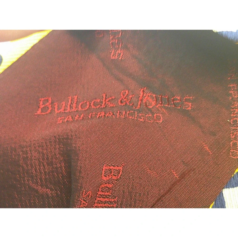 Bullock & Jones San Francisco Men's Yellow Silk Geometric Floral Necktie Tie